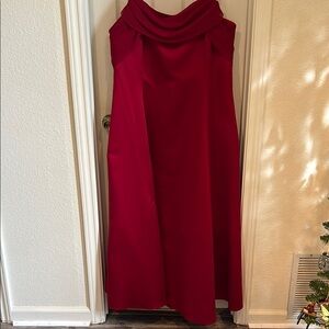 Elegant Red Strapless Gown